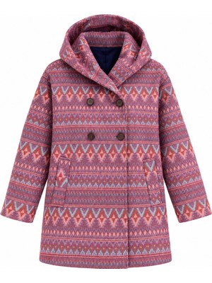 Retrobird Urban Retro Kapüşonlu Oversize Ceket Kaban Kadın Pembe