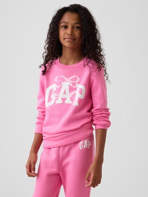 Gap Kız Çocuk Pembe Grafik Sweatshirt