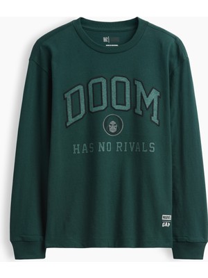 Gap Erkek Çocuk Koyu Yeşil Marvel Relaxed Grafik T-Shirt