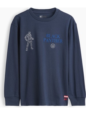 Gap Erkek Çocuk Lacivert Marvel Relaxed Grafik T-Shirt