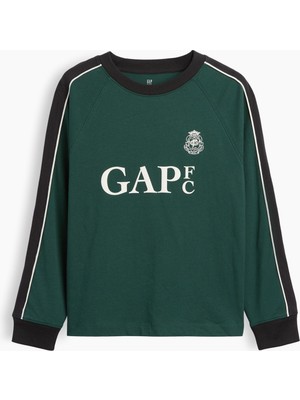 Gap Erkek Çocuk Koyu Yeşil Relaxed Gap Logo T-Shirt