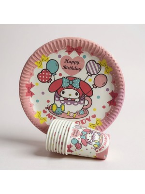 Cadde Süs My Melody Temalı Tabak Bardak 8'li Set