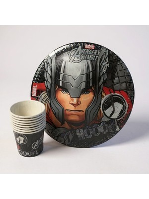 Cadde Süs Thor Temalı Tabak Bardak 8'li Set