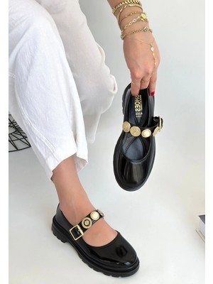 Zenna Moda Okira Siyah Rugan Oxford Ayakkabı