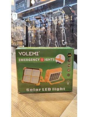 Volemi 3 Renkli Şarjlı Güneş Enerjili Su Geçirmez LED Projektör IP66 Sertifikalı Çakarlı 3 Renkli Dimmerli