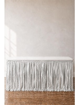 Metalize Masa Eteği Gümüş 70X300 cm