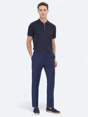 Kip Saks Dokuma Fitted Fit Klasik Yün Karışımlı Pantolon
