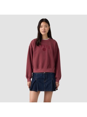 Levi's Vıntage Boxy Kadın Bordo Bisiklet Yaka Sweatshirt 005OZ-0019