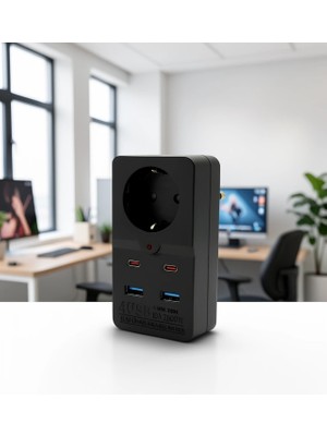 Priz + 10A 2500W + Cee7 Schuko USB Type-C
