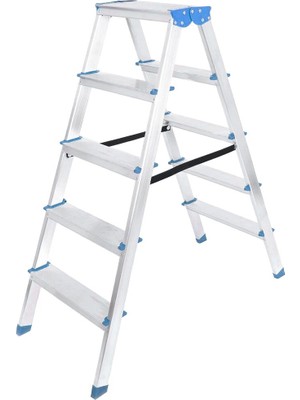 Colezium Çift Basamaklı Alüminyum Metal Merdiven Yükseklik 115CM Baş Genişlik 8cm