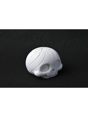 3D Baskı Kafatası Fidget Uzayan Spiral Kafatası Stres Oyuncağı Cadılar Bayramı Dekoru Beyaz
