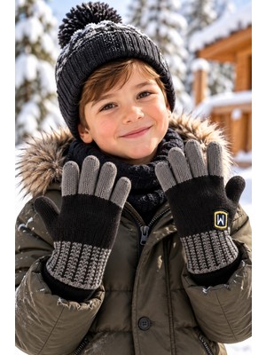 Miniko Kids Kitti 26235-16 4-8 Yaş Erkek Çocuk Triko Eldiven