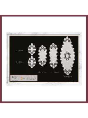 Storeşahin Krem-Krem Evita Model 5 Parça Keten Dantelli Masa Örtüsü Runner Seti Modern Salon Takımı SHN0720