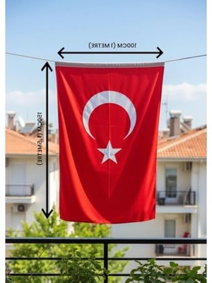 Odea 100X150 cm Türk Bayrağı, Raşel Kumaş ile Canlı ve Parlak