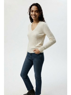 Youknitwear You Rio V Yaka %100 Pamukkadın Kazak