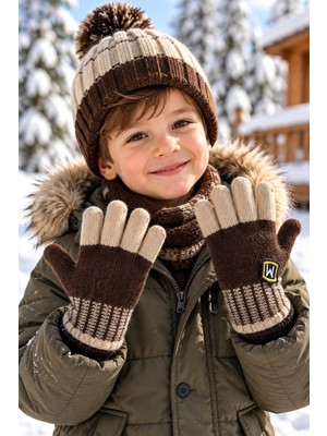 Miniko Kids Kitti 26235-16 4-8 Yaş Erkek Çocuk Triko Eldiven