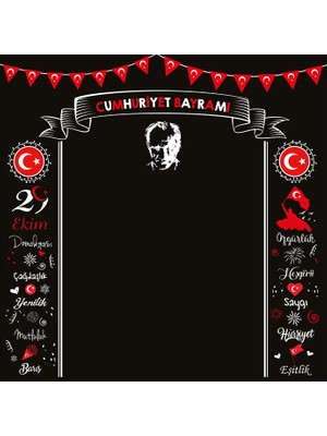 Arte Display 29 Ekim Cumhuriyet Bayramı Fotoğraf Çekim Brandası 200X200 cm