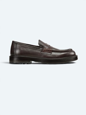 Kip Kahverengi Deri Smart Casual Loafer