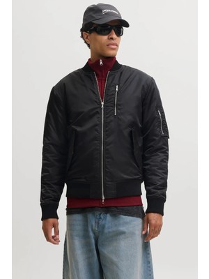 Jack & Jones Erkek Jcotrace Su Itici Bomber Ceket 12301762 Siyah