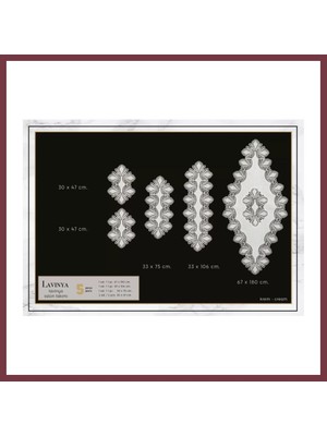 Storeşahin Salon Takımı 5 Parça Keten Dantelli Masa Örtüsü Runner Seti Çeyizlik Lavinya Model No 2 Krem-Krem SHN0720