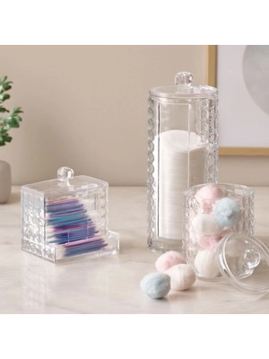 Herşey Trend Mika Kristal Plastik Elmas Desenli Makyaj ve Banyo Organizer ( 3 Parça)