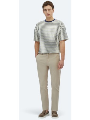 Kip Bej Dokuma Regular Fit Casual Pamuk Karışımlı Pantolon