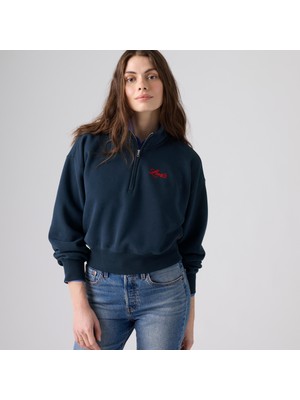 Levi's Kadın Lacivert Yarı Fermuarlı Sweatshirt 008CM-0002