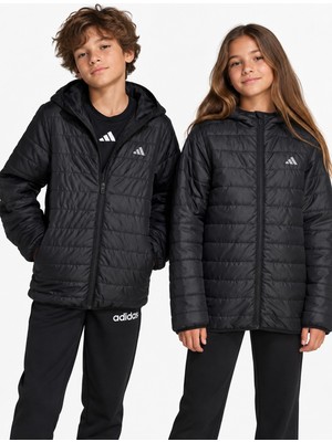 Adidas Essentials Light Padded Black Kids Jacket Çocuk Hafif Dolgulu Ceket Mont Siyah