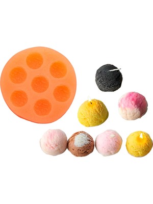 Depposite Küçük Dondurma Topu Silikon Mum Kalıbı 1.5 cm