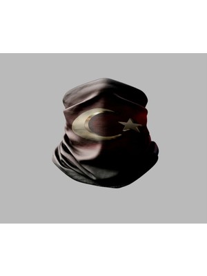 Türk Bayrağı Tasarımlı Motorcu Buff Maske Outdoor Boyunluk Unisex