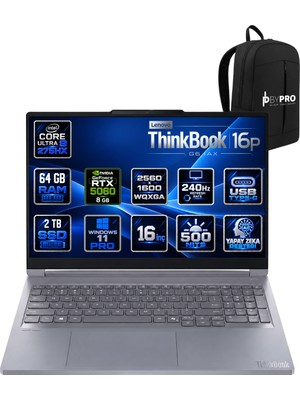 LENOVO TB G6 ULTRA 9 275HX 64GB 2TB SSD 8GB RTX 5060 16" Wqxga 2560X1600 IPS 21R0001KTX Dizüstü Bilgisayar W11P