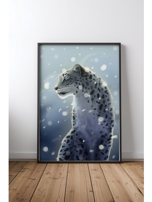 Snow Storm Çerçeveli Tablo Poster Salon Duvar Dekoru Hediye