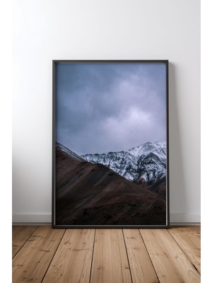 Snow Mountain Çerçeveli Tablo Poster Salon Duvar Dekoru Hediye