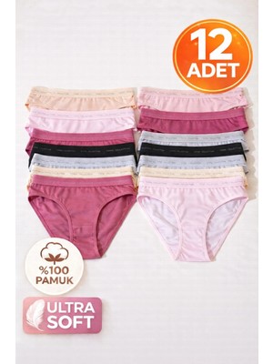 Meyzz Günlük Ultra Rahat Soft Kadın Bikini Külot 12 Adet