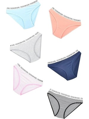 Meyzz Kadın Ultra Rahat Fashion Girl Yazılı Bikini Külot 6'lı