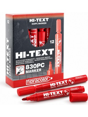 Hi-Text 830PC Permanent Markör Kesik Uçlu Kırmızı