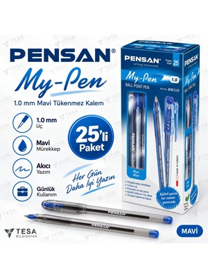 Pensan 2250 1.0 mm Tükenmez Mavi Kalem 25'li Kutu