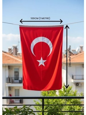 Şanal Türk Bayrağı (100X150) Raşel Kumaş - Parlak ve Canlı Kumaş