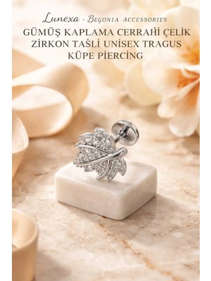 Lunexa 316L Cerrahi Çelik Paslanmaz Kararmaz Alerji Yapmaz Zirkon Taşlı Figürlü Unisex Tragus Küpe Piercing