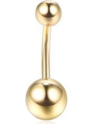 Lunexa 316L Cerrahi Çelik Gold Kaplama Göbek Piercing