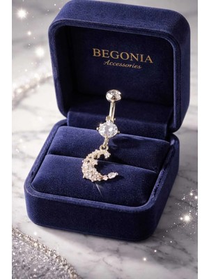 Lunexa 316L Cerrahi Çelik Fashion Zirkon Taşlı Göbek Piercing