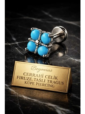 Lunexa 316L Cerrahi Çelik Opal Taşlı Kıkırdak Tragus Helix Piercing