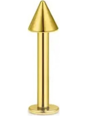 Lunexa 316L Cerrahi Çelik Spike Gold Kaplama Dil Piercing