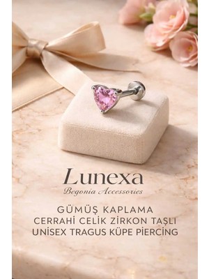 Lunexa 316L Cerrahi Çelik Paslanmaz Kararmaz Alerji Yapmaz Zirkon Taşlı Figürlü Unisex Tragus Küpe Piercing