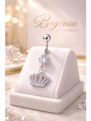 Lunexa 316L Cerrahi Çelik Fashion Zirkon Taşlı Göbek Piercing