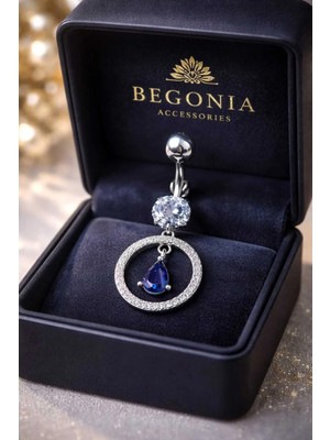 Lunexa 316L Cerrahi Çelik Fashion Zirkon Taşlı Göbek Piercing