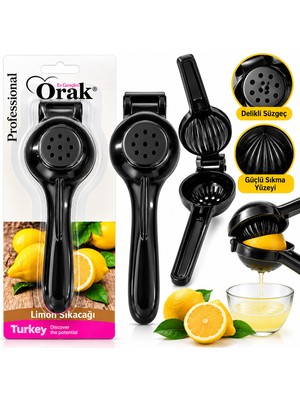 Str Store Limon Sıkacak Siyah Kollu Pres Modeli Döküm Limon - Meyve Sıkacak