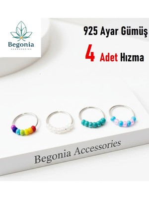 Lunexa 925 Ayar Gümüş 4 Adet Halka Hızma Set / 4