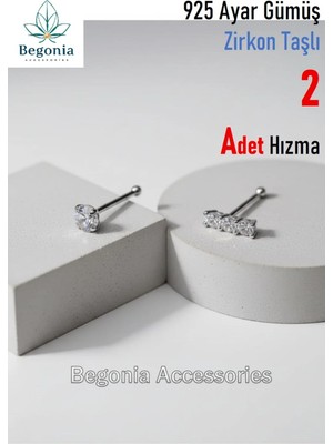 Lunexa 925 Ayar Gümüş  2 Adet Zirkon Taşlı Hızma Set