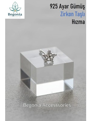 Lunexa 925 Ayar Gümüş Zirkon Taşlı Yıldız Figürlü Piercing Hızma Küpe